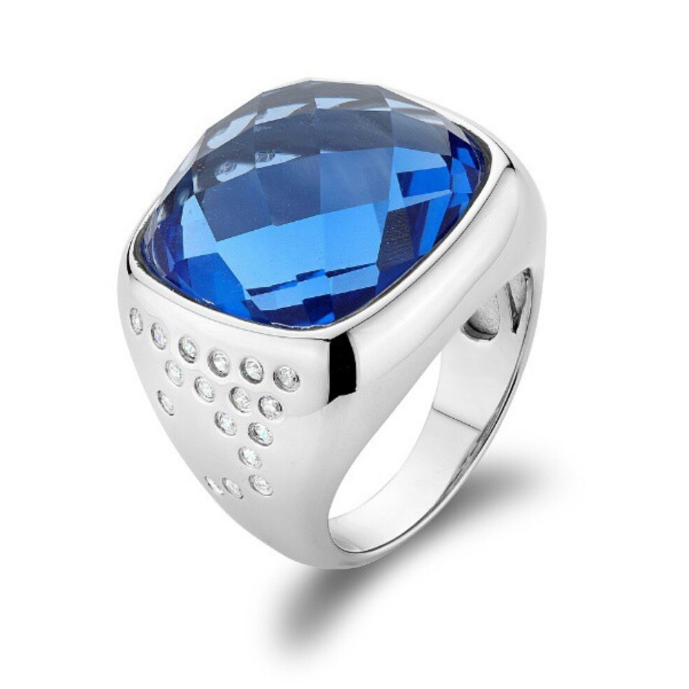 Ethan Stars sterling silver blue square ring